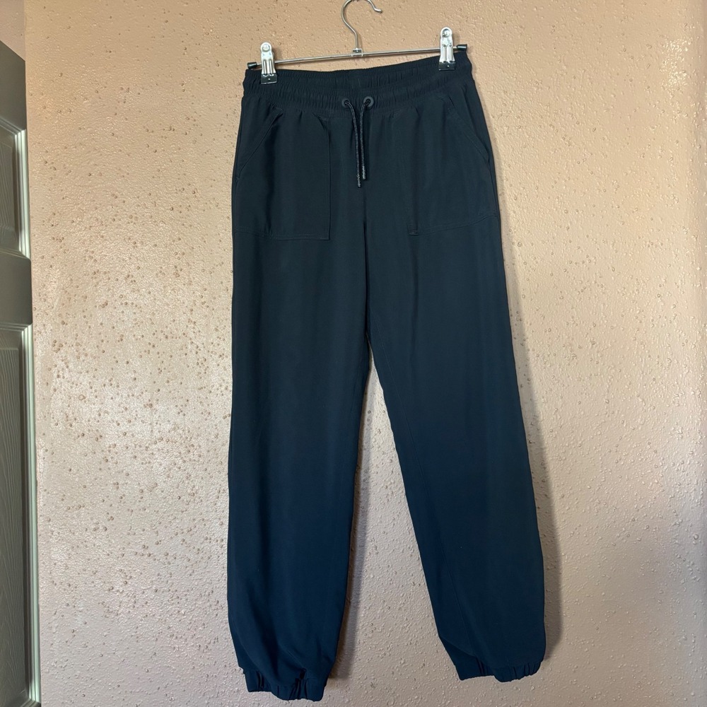 Athleta Girl Black Joggers Performance Pants Drawstring Size M 8-10 - Picture 2 of 8